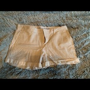 Very cute striped jeans shorts.